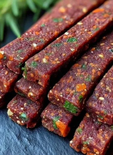 Healthy beef and vegetable chew sticks for pets