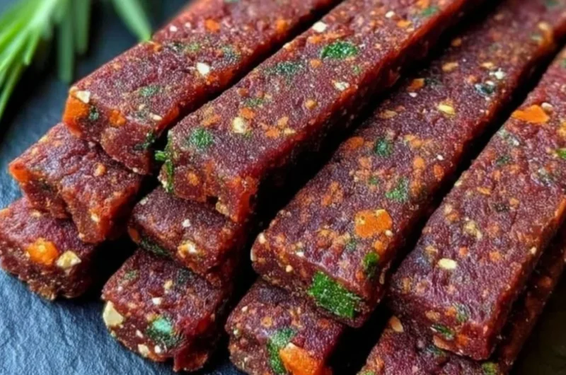 Healthy beef and vegetable chew sticks for pets