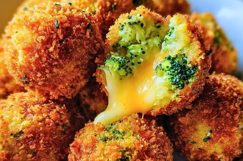 Baked broccoli cheese balls served on a plate, a healthy snack option.