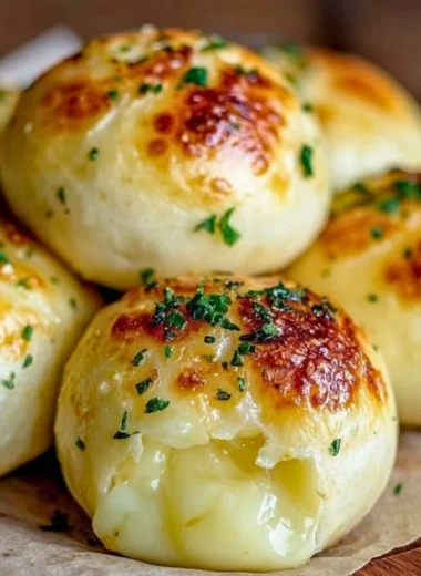 Delicious cheesy garlic bites fresh from the oven, perfect for snacking.