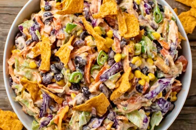 Bowl of Cowboy Cabbage served with cornbread on the side