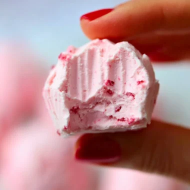Keto strawberry cheesecake fat bombs, a low-carb dessert delight