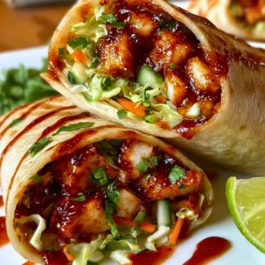 Delicious sweet chili chicken wraps filled with flavorful ingredients.