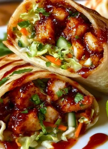 Delicious sweet chili chicken wraps filled with flavorful ingredients.