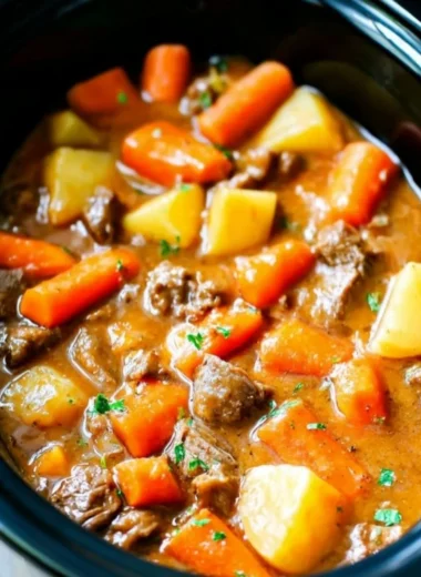Delicious homemade beef stew with tender meat and fresh vegetables
