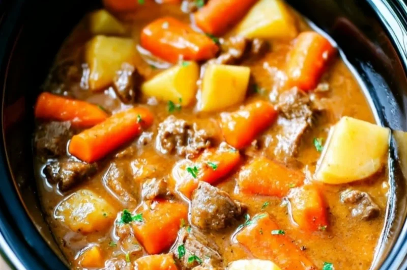 Delicious homemade beef stew with tender meat and fresh vegetables