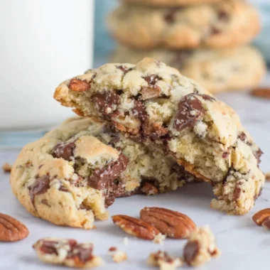 Delicious oatmeal chocolate chip cookies on a baking tray