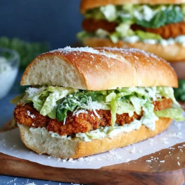 Delicious Chicken Caesar Sandwich with grilled chicken and Caesar dressing