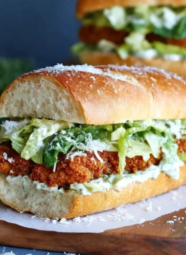 Delicious Chicken Caesar Sandwich with grilled chicken and Caesar dressing