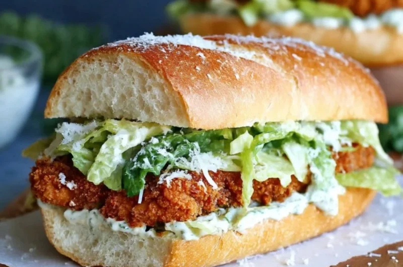Delicious Chicken Caesar Sandwich with grilled chicken and Caesar dressing