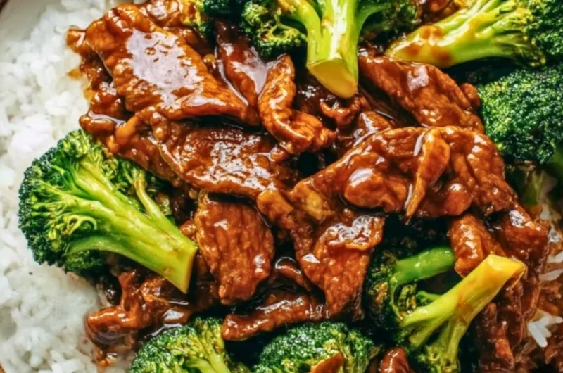 Chinese Beef and Broccoli dish with tender beef and fresh broccoli