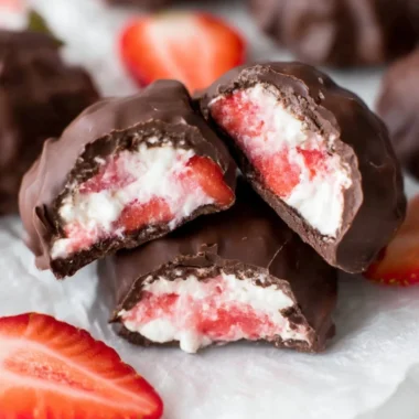Delicious Chocolate Strawberry Yogurt Clusters ready to enjoy as a sweet treat.