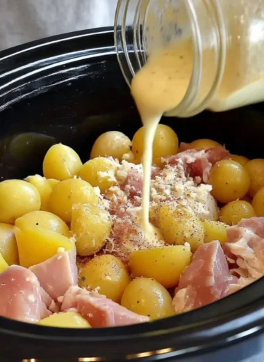 Crock Pot Parmesan Garlic Chicken with potatoes ready to serve.