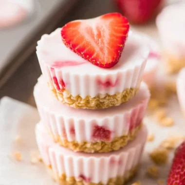 Frozen strawberry yogurt bites for a refreshing and healthy snack