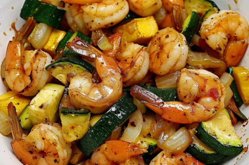 Delicious Hibachi Shrimp Rice Bowl with colorful vegetables and savory sauce.