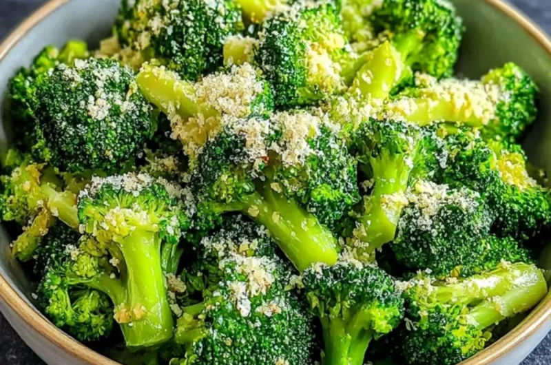 Garlic Parmesan Broccoli dish from Longhorn featuring tender broccoli and rich flavors
