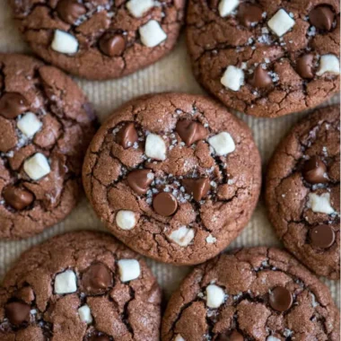 Delicious hot chocolate cookies baked for Christmas desserts