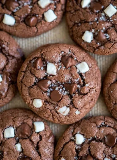 Delicious hot chocolate cookies baked for Christmas desserts