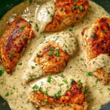 Delicious Ranch Chicken recipe cooked in a crock pot with herbs and spices.