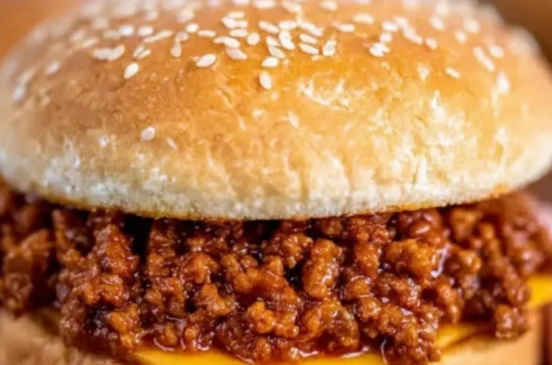 Delicious slow cooker sloppy joes served on a bun with fresh toppings