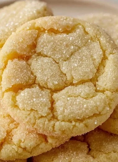 Soft and chewy sugar cookies fresh out of the oven