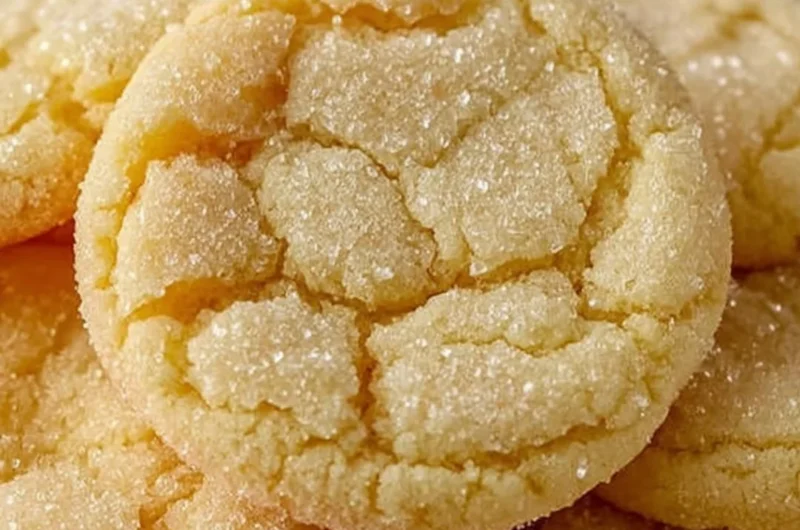 Soft and chewy sugar cookies fresh out of the oven