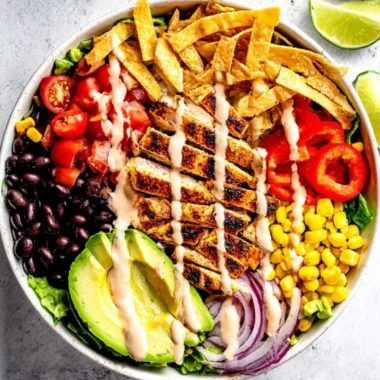 Spicy Southwest Avocado Chicken Salad with diced chicken and avocado