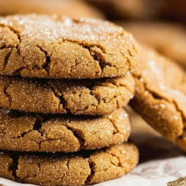 Homemade Starbucks copycat ginger molasses cookies on a plate.