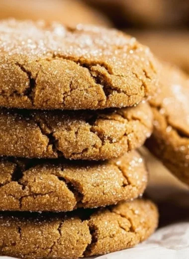 Homemade Starbucks copycat ginger molasses cookies on a plate.