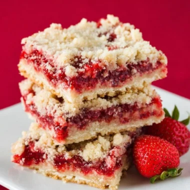 Delicious Strawberry Crumb Bars with fresh strawberries and crumb topping