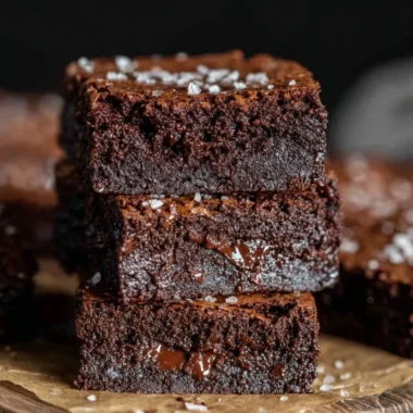 Decadent homemade brown butter brownies on a white plate