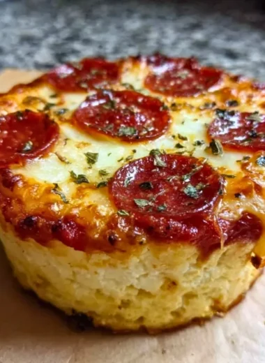 Cottage Cheese Pizza Bowl topped with fresh ingredients and herbs