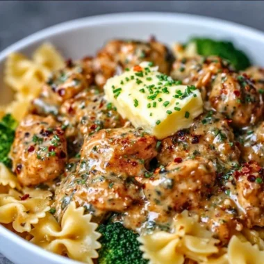 Delicious Cowboy Butter Lemon Bowtie Chicken with Broccoli