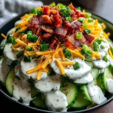 Delicious Cucumber Ranch Crack Salad with fresh cucumbers and creamy ranch dressing