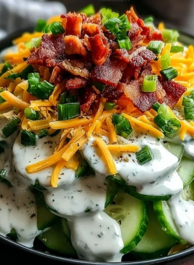 Delicious Cucumber Ranch Crack Salad with fresh cucumbers and creamy ranch dressing
