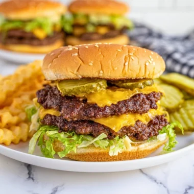 Juicy Blackstone smash burgers cooking on the grill.