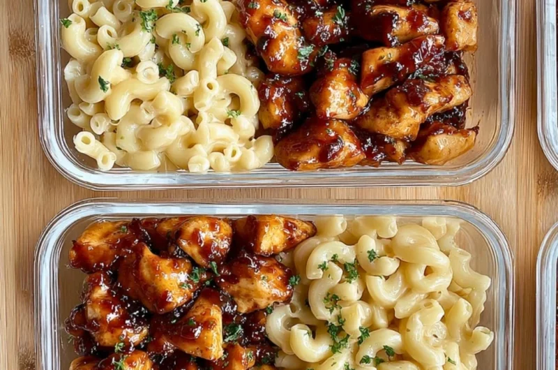 Delicious Honey Pepper Chicken Mac and Cheese served in a bowl
