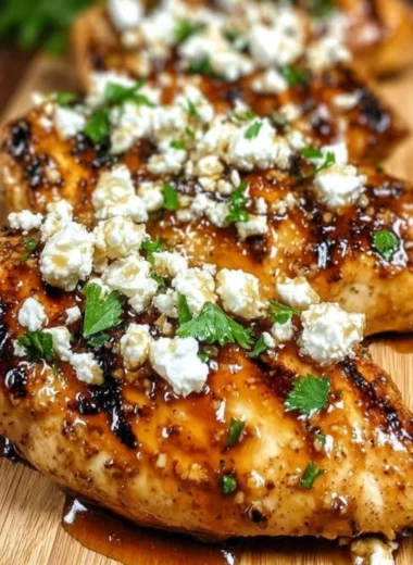 Hot Honey Feta Chicken recipe with a sweet and savory glaze