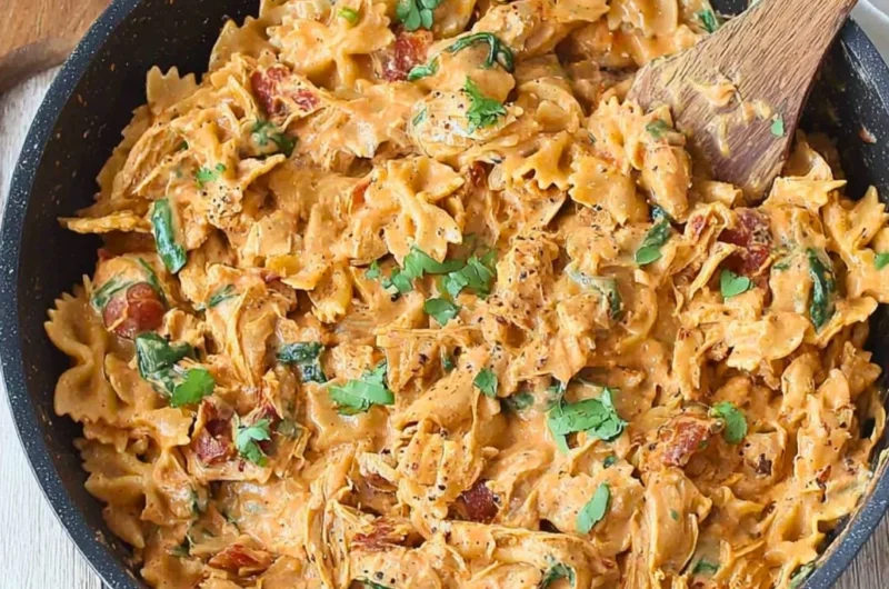 Marry Me Chicken Pasta dish, featuring succulent chicken and pasta in creamy sauce