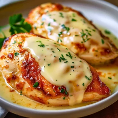 Delicious melt in your mouth chicken recipe served on a plate