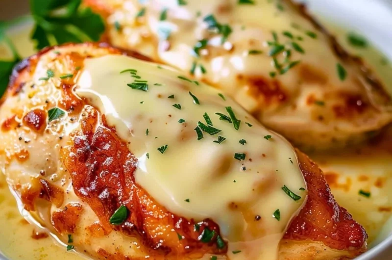 Delicious melt in your mouth chicken recipe served on a plate