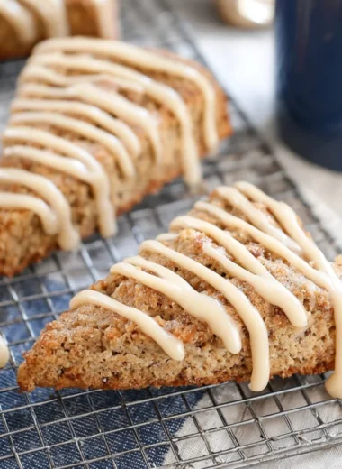 Delicious homemade Banana Bread Scones on a plate