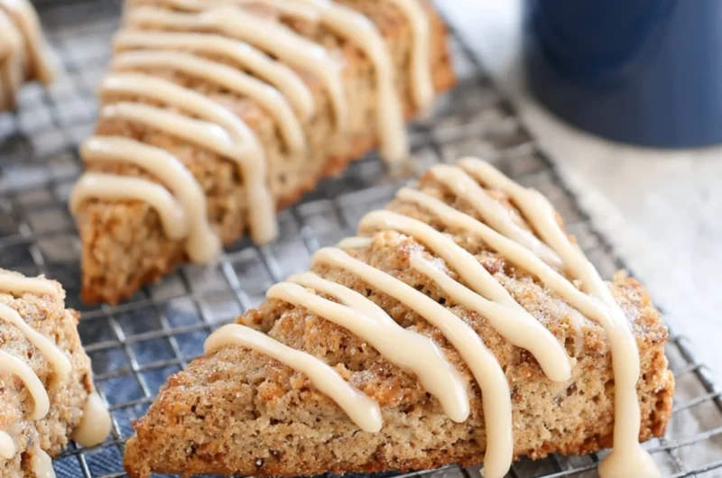 Delicious homemade Banana Bread Scones on a plate