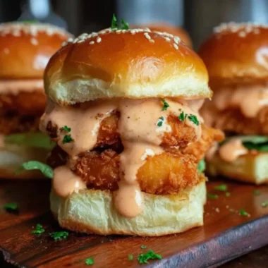 Delicious Bang Bang Chicken Sliders served on a platter
