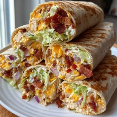 Delicious cheesy bacon ranch wraps filled with crispy bacon and savory ranch dressing