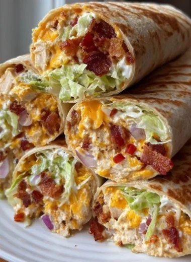 Delicious cheesy bacon ranch wraps filled with crispy bacon and savory ranch dressing