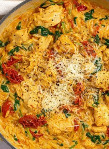 Delicious Marry Me Chicken One Pot Pasta served in a bowl with fresh herbs.