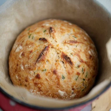 Sourdough Jalapeño Cheddar Artisan Bread fresh out of the oven
