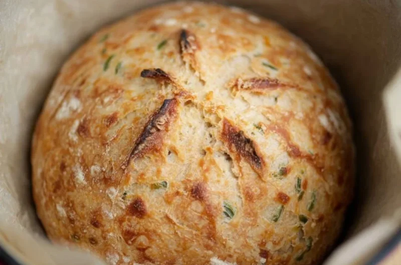 Sourdough Jalapeño Cheddar Artisan Bread fresh out of the oven