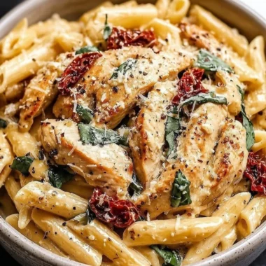 Delicious Marry Me Chicken Pasta served on a plate with fresh herbs and parmesan.